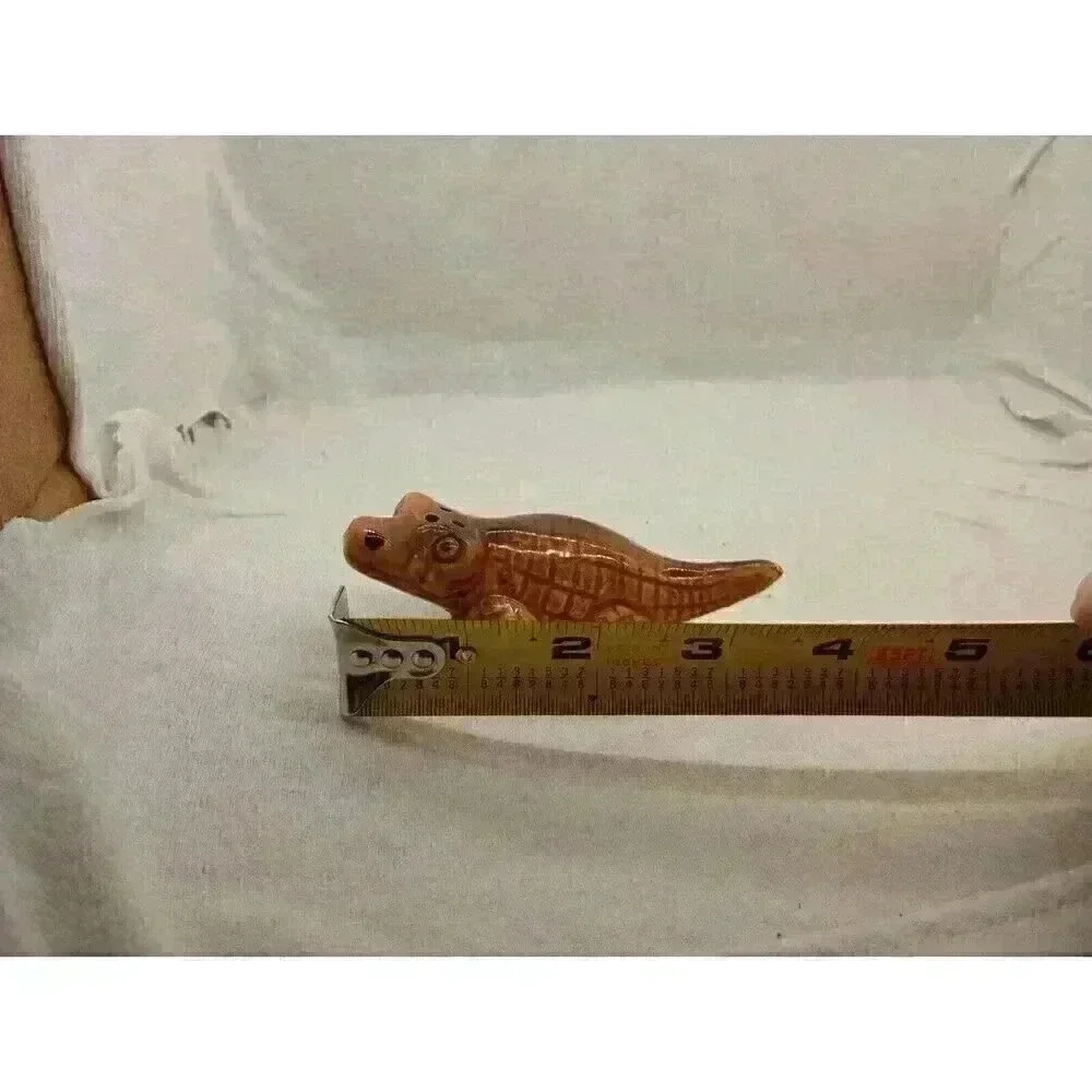 ALLIGATOR Salt Shaker vintage 1940s 1950s brown ceramic Home Decor Cute Japan